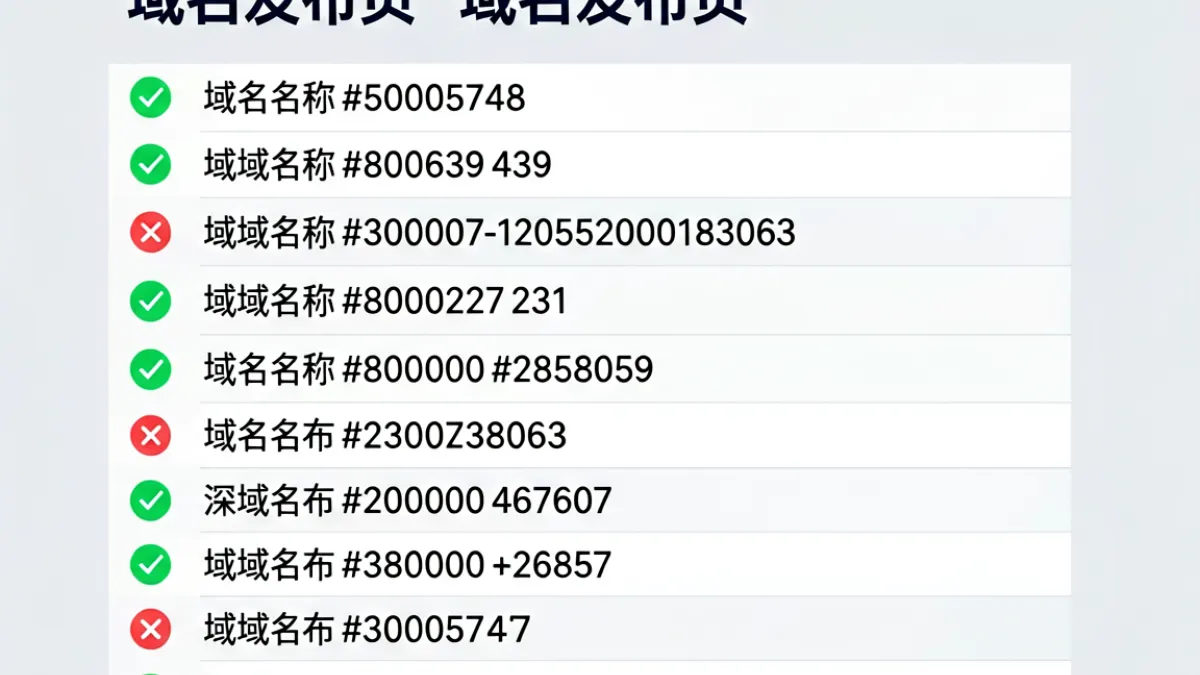 秘密入口域名发布页示意图，展示多个备用地址列表与访问状态标注